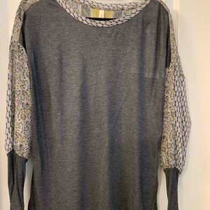 Grey/Multi Jersey Flouncy Top
